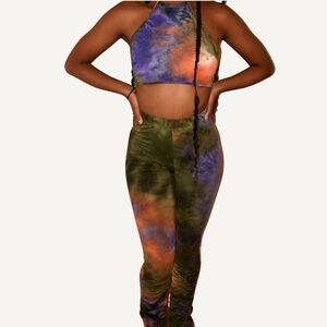 Tie-Dye Halter Pant Set